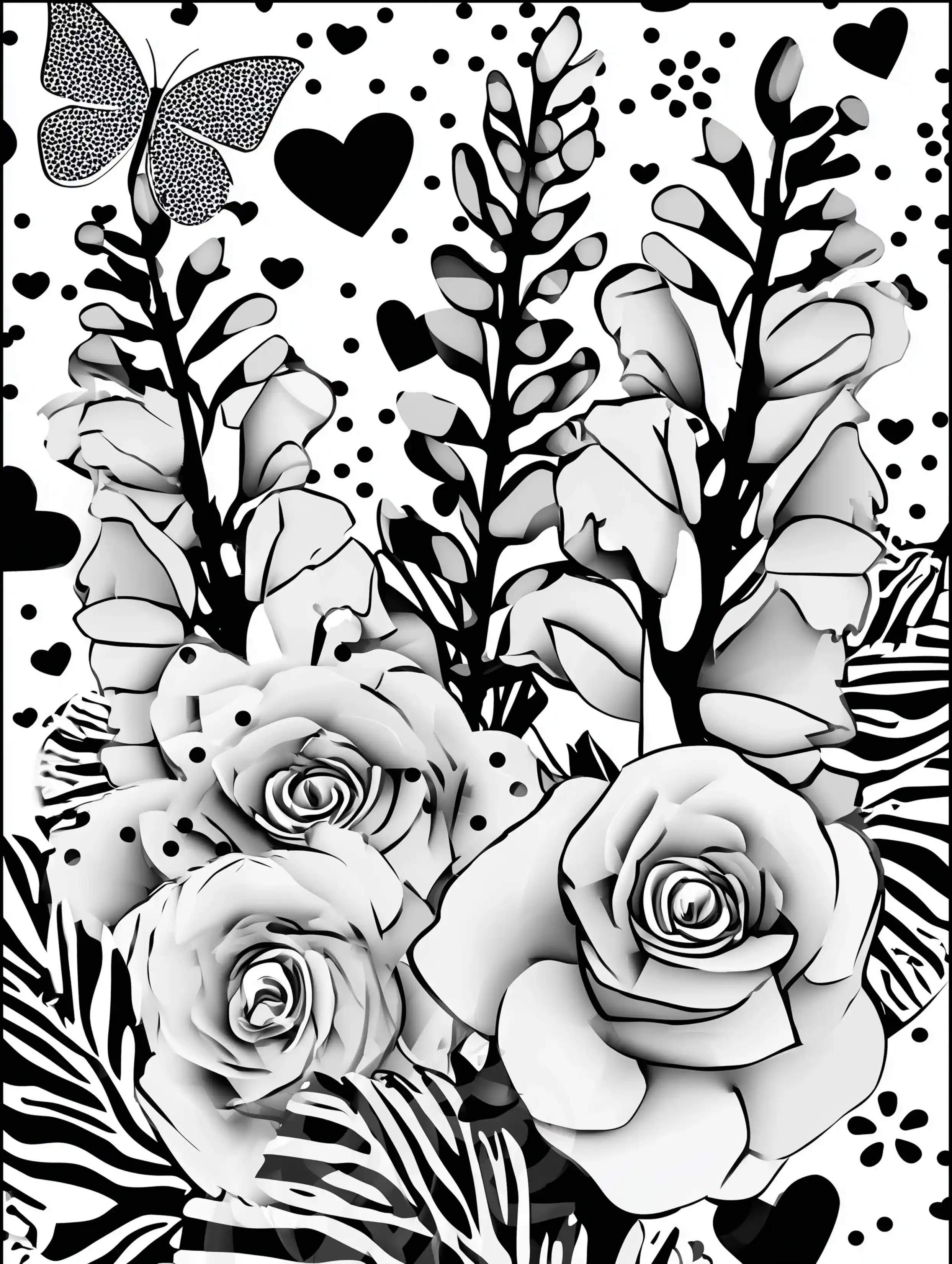 Free printable coloring pages floral featuring tall flowers
